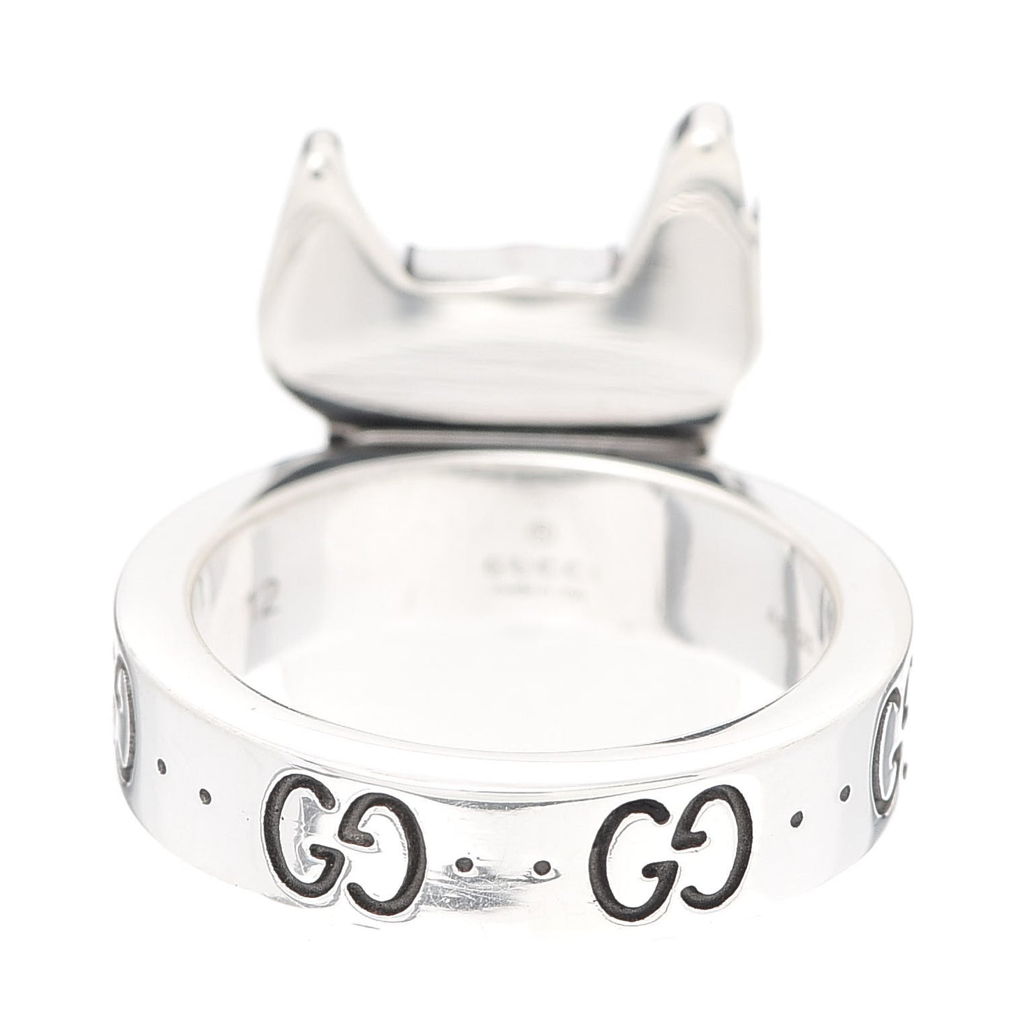 Sterling Silver Enamel Orso Ring 52 6