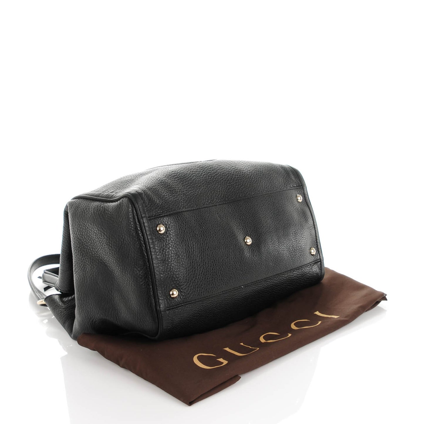 Pebbled Calfskin Medium Soho Shoulder Bag Black