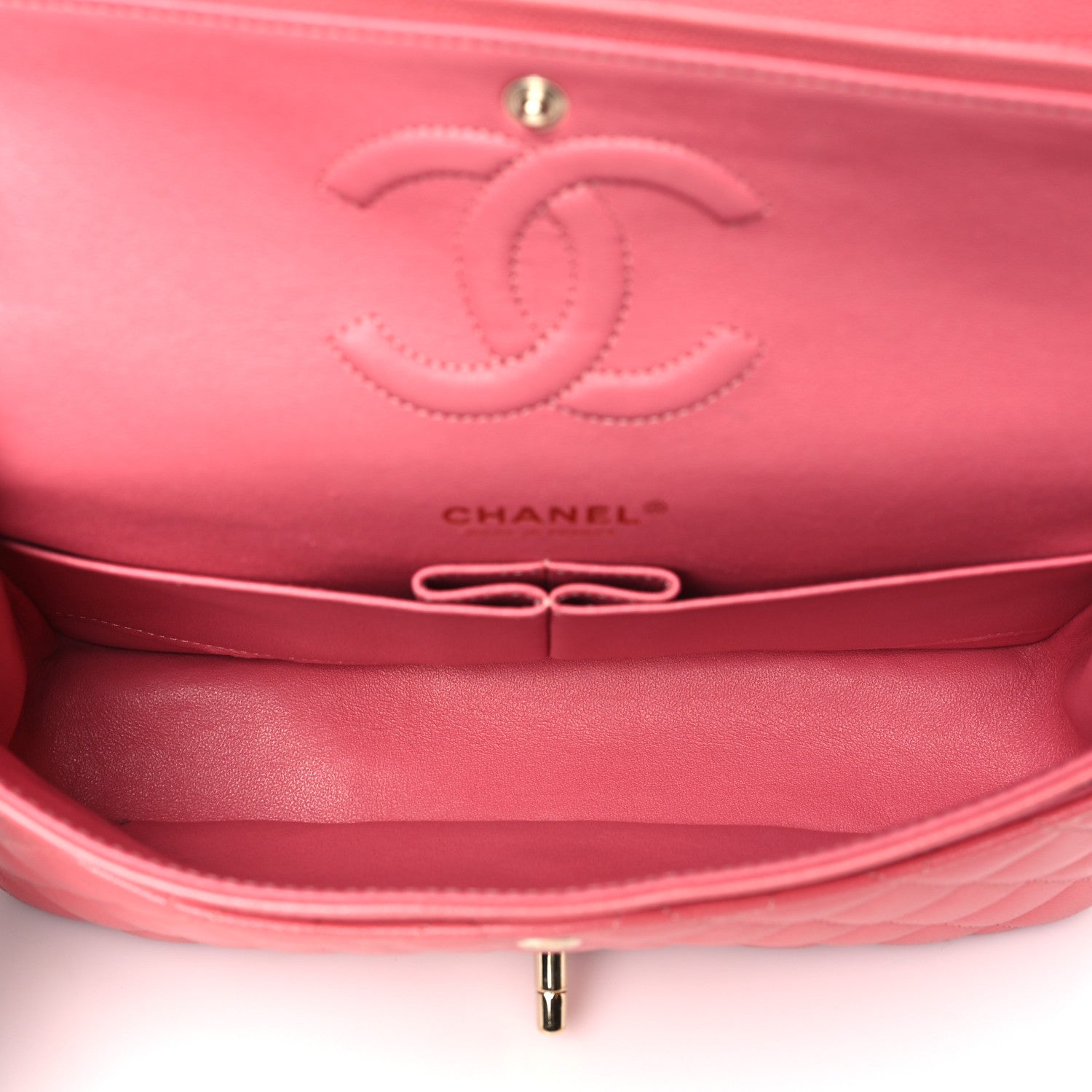 Chanel Metallic Caviar Quilted Medium Double Flap Pink 5 of 10