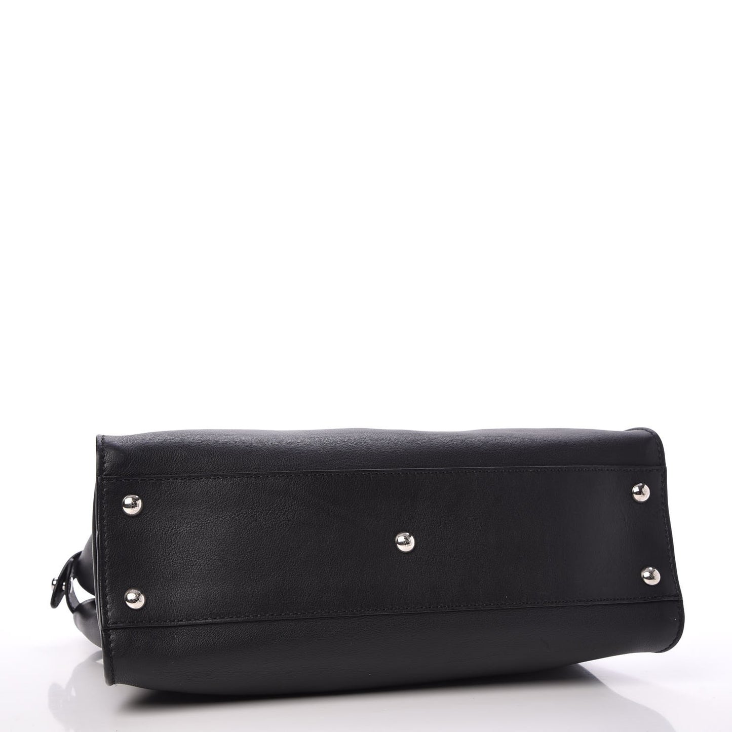 Vitello Dolce Shiny Nappa Plexglass Granite Medium Peekaboo Iconic Satchel Black