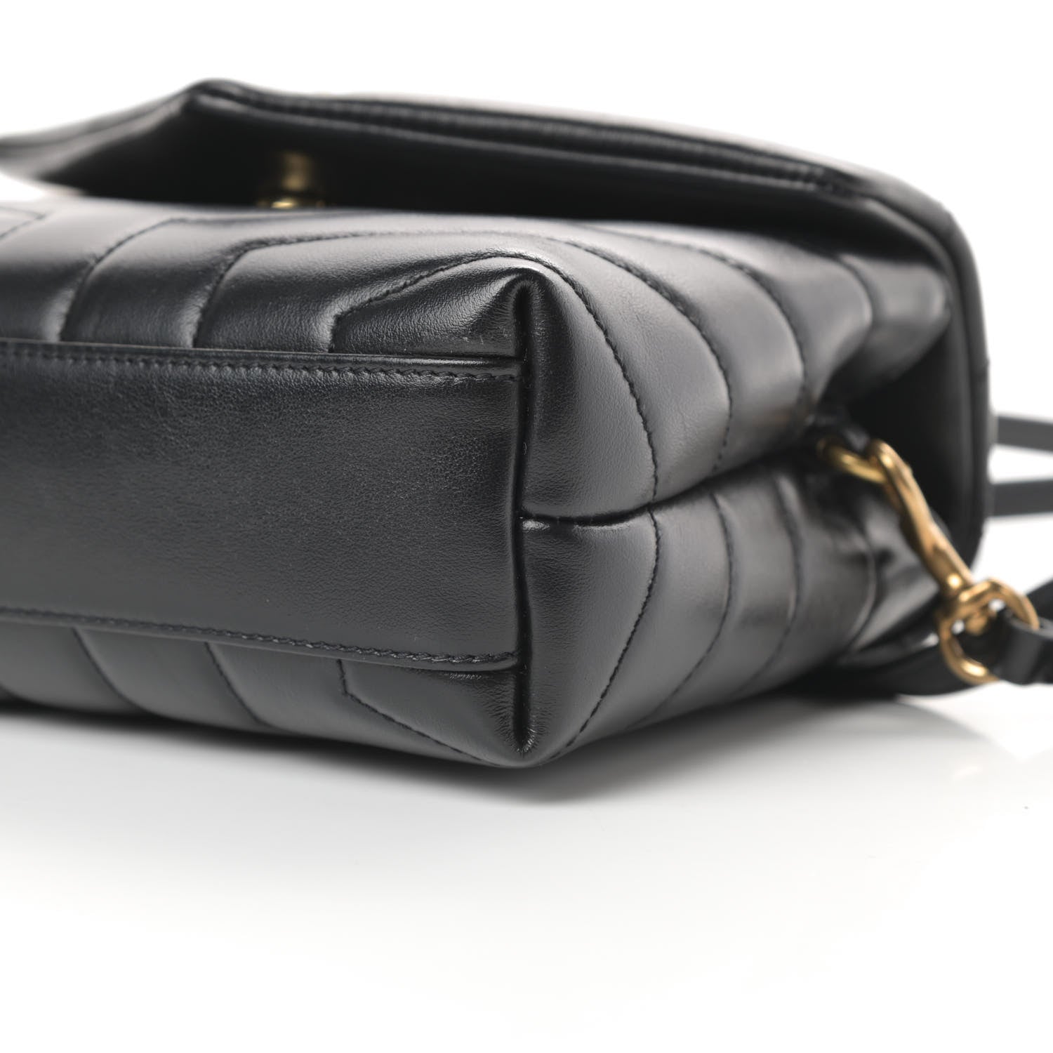 Saint Laurent Calfskin Y Quilted Monogram Toy Loulou Crossbody Bag Black 10 of 12