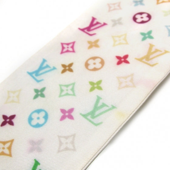 Silk Monogram Multicolor Bandeau White