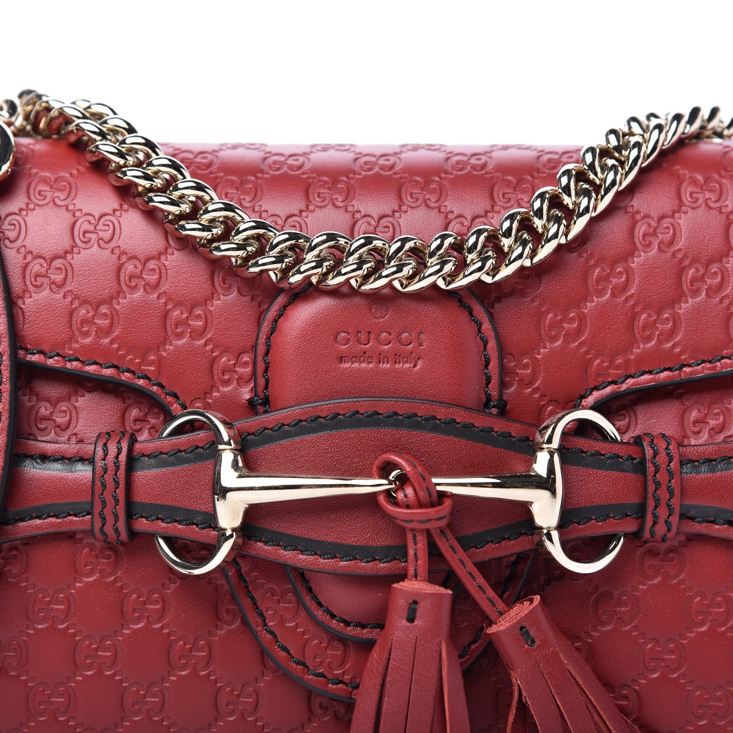 Gucci Soft Microguccissima Mini Emily Chain Shoulder Bag Rosso 10 of 10