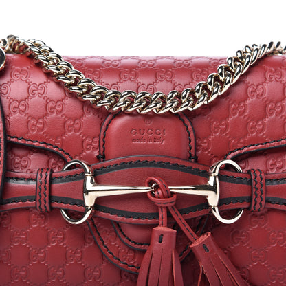 Gucci Soft Microguccissima Mini Emily Chain Shoulder Bag Rosso 10 of 10