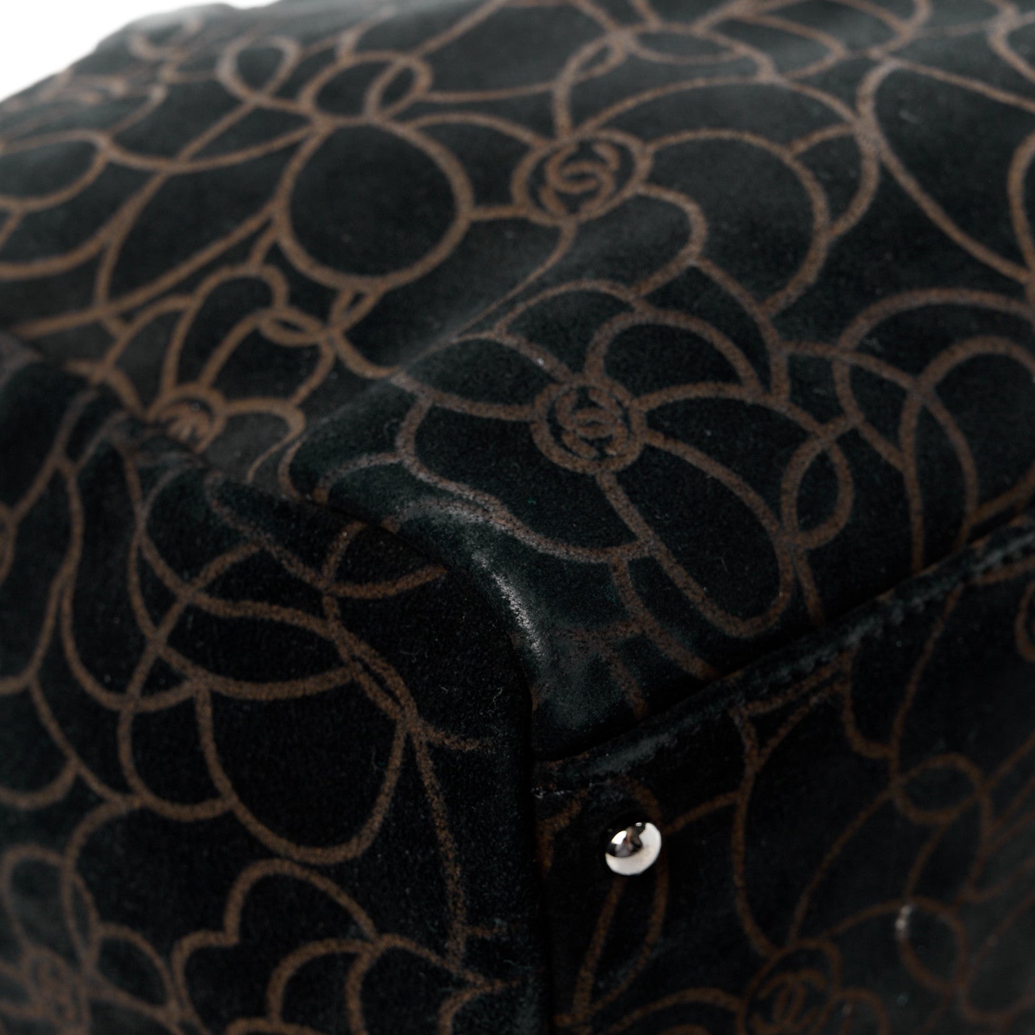 Chanel Velvet Camellia Embossed Shoulder Bag Black 17 of 18