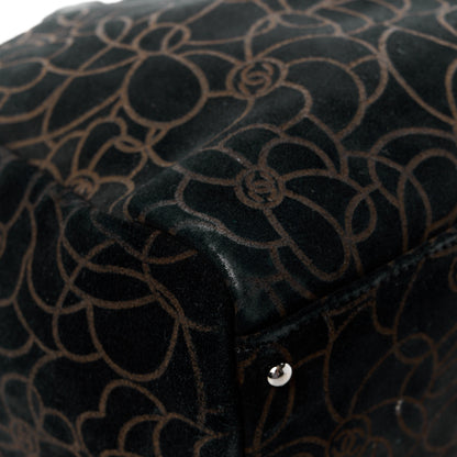 Chanel Velvet Camellia Embossed Shoulder Bag Black 17 of 18