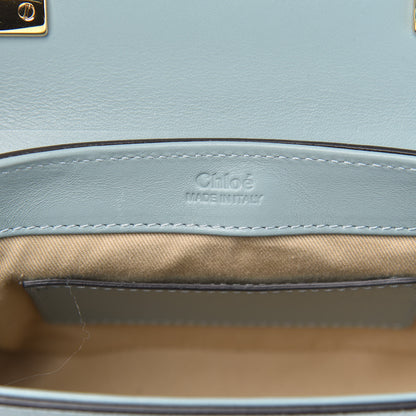 Chloe Calfskin Crocodile Embossed Mini C Double Carry Faded Blue 6 of 9
