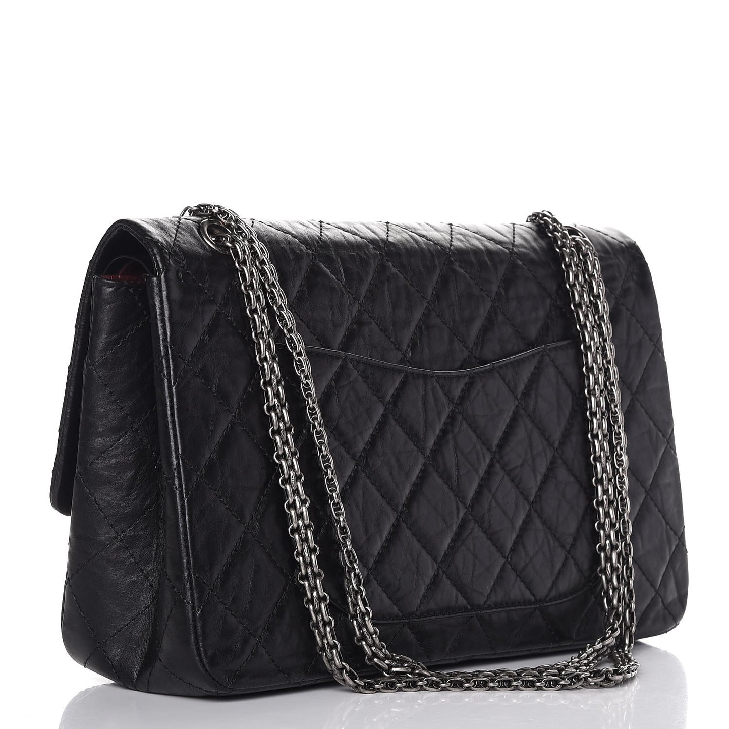 Aged Calfskin Quilted 2.55 Reissue 227 Flap Black