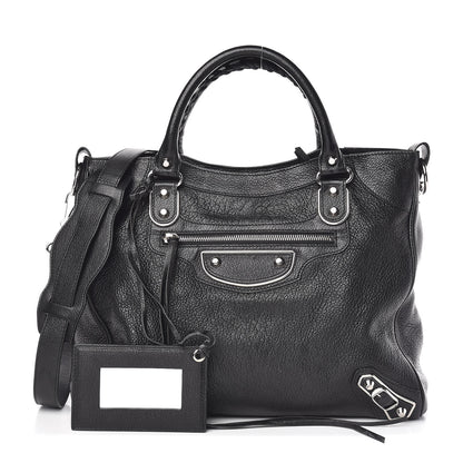Balenciaga Chevre Silver Metallic Edge Hardware Velo Black 1 of 11