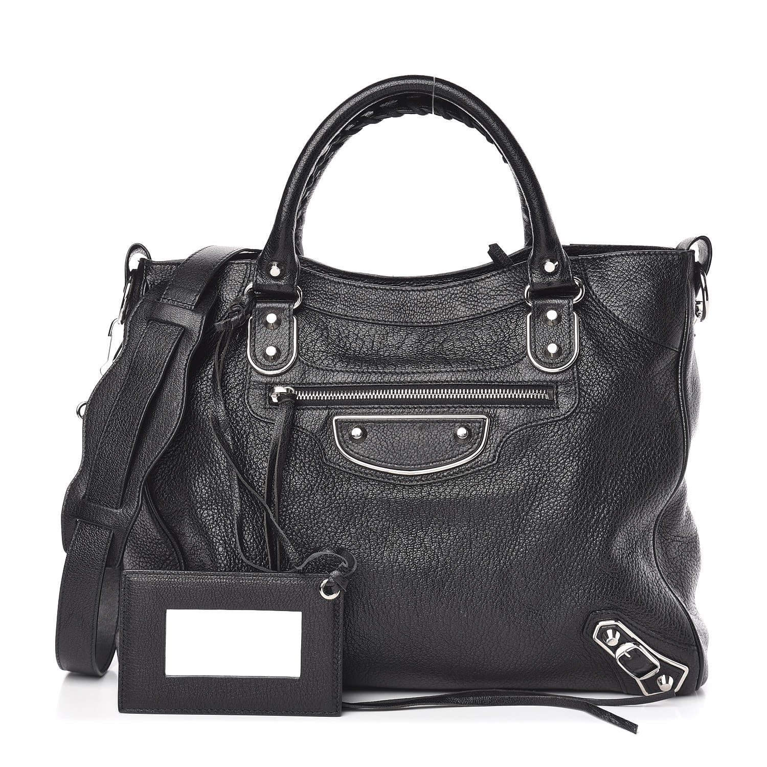 Balenciaga Chevre Silver Metallic Edge Hardware Velo Black 1 of 11
