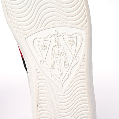 Gucci Calfskin Miro Soft Web Embroidered Mens Ace Sneakers 8 White Green 8 of 13