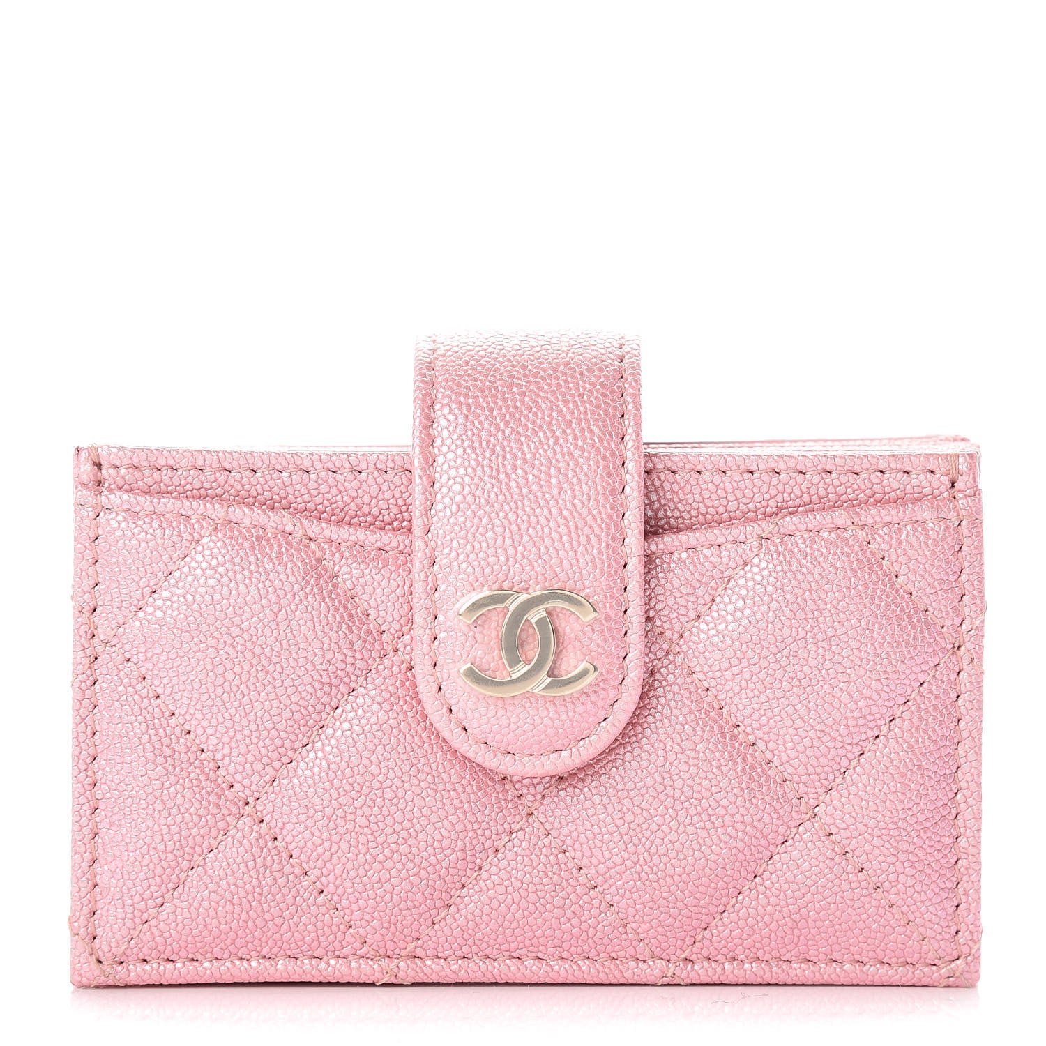 Chanel Iridescent Caviar Quilted Card Holder Pink 1 of 9