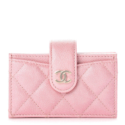 Chanel Iridescent Caviar Quilted Card Holder Pink 1 of 9