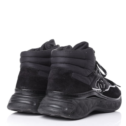 Chanel Fabric Suede Womens CC Sneakers 39.5 Black 4 of 10