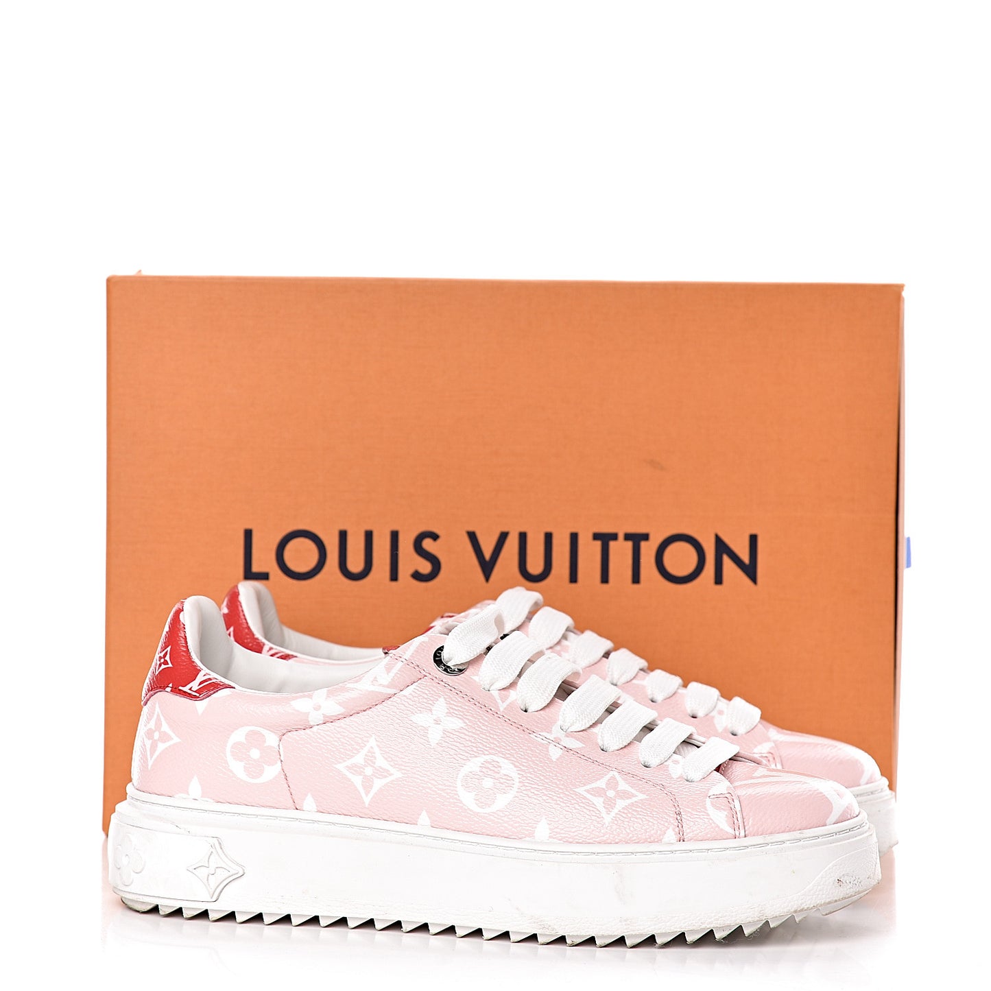 Monogram Giant Time Out Sneakers 37 Rose Rouge