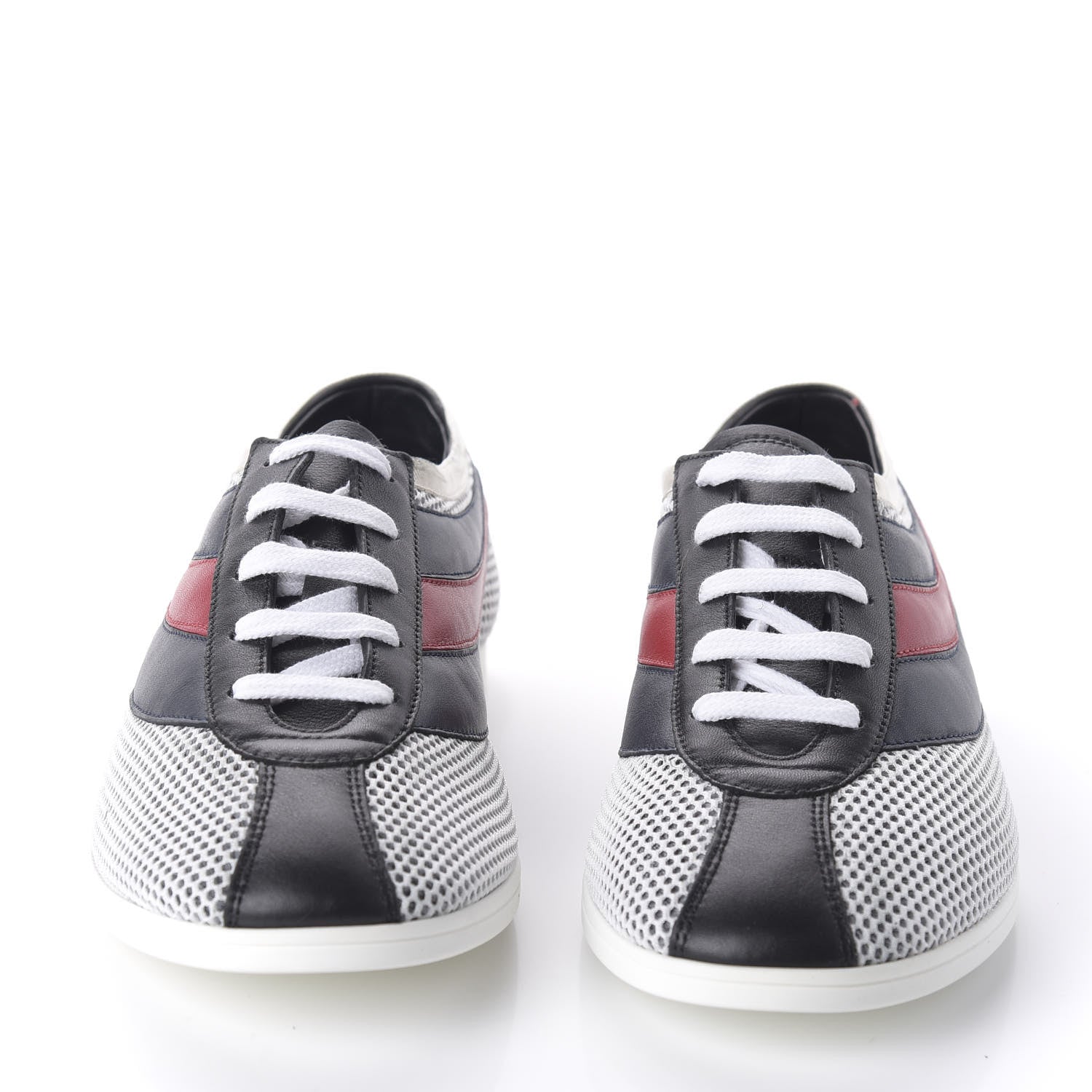 Gucci Calfskin Mesh Mens Falacer Sneakers 8 White Blue Red 2 of 9