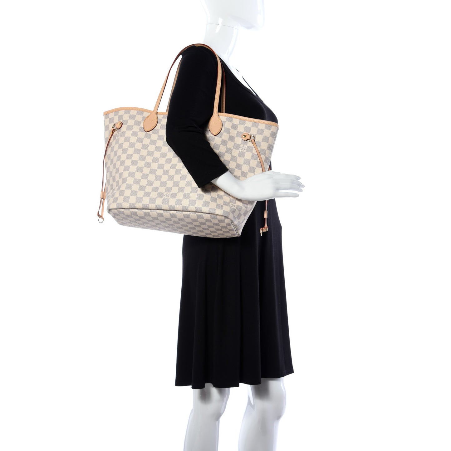 Damier Azur Neo Neverfull MM Rose Ballerine