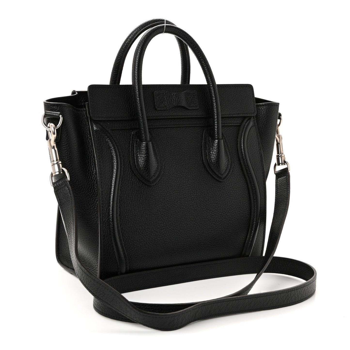 Drummed Calfskin Nano Luggage Black