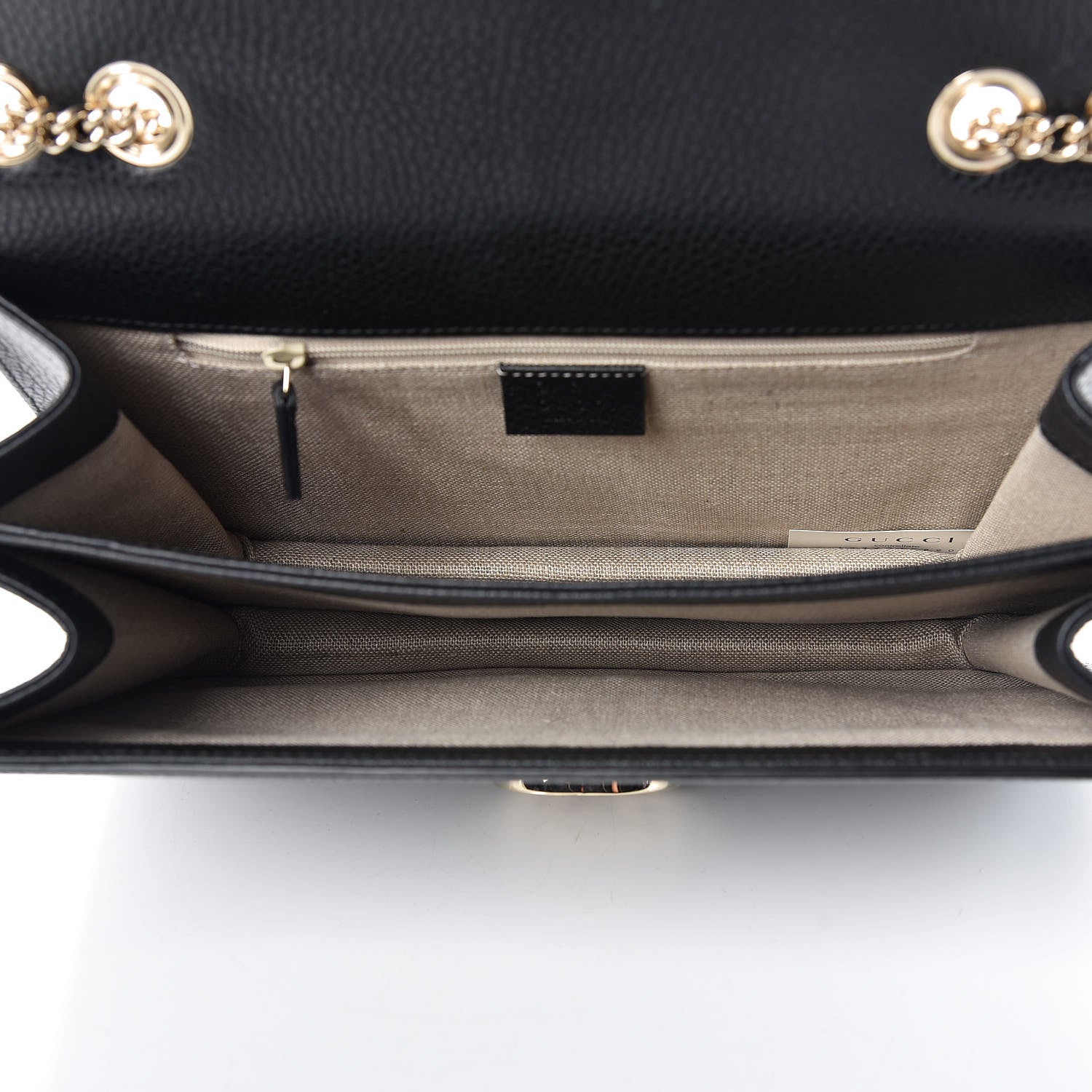 Gucci Dollar Calfskin Interlocking G Shoulder Bag Black 5 of 9