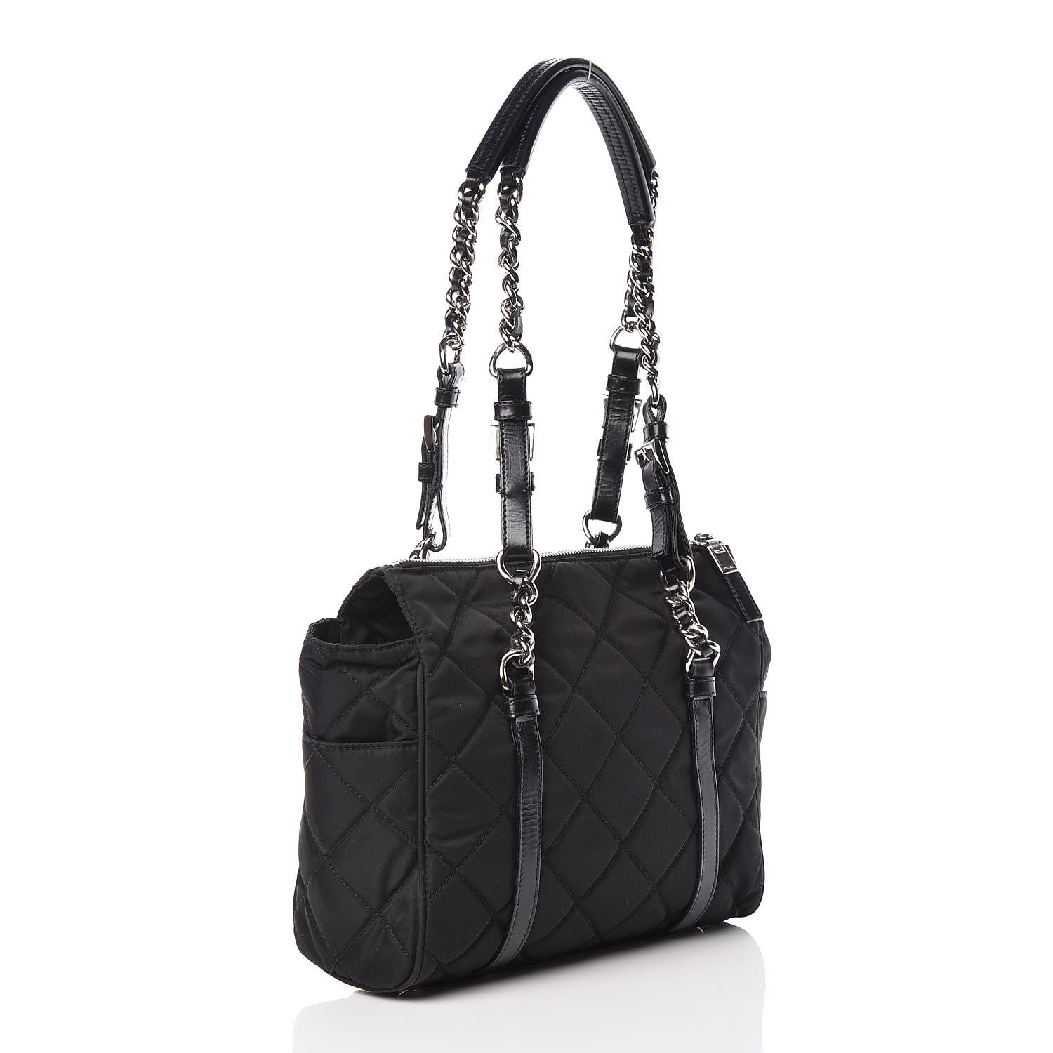 Prada Tessuto Nylon Quilted Small Tote Black 3 of 12