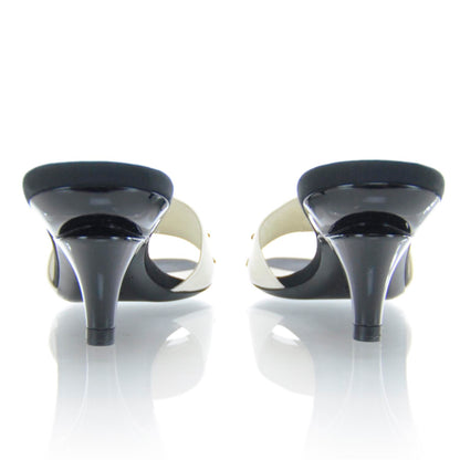 Chanel Leather CC Bow Mules 36 Black and White 2 of 8
