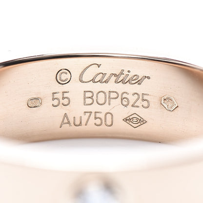 Cartier 18K Pink Gold 3 Diamond 5.5mm LOVE Ring 55 7.25 4 of 5