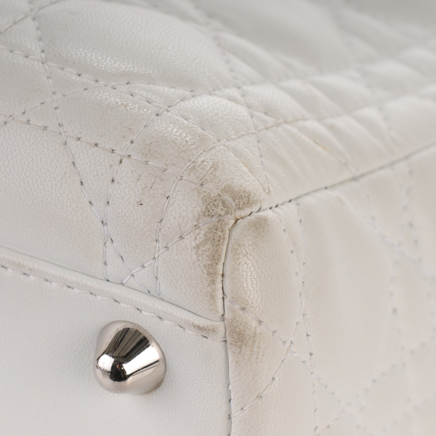Christian Dior Lambskin Cannage Large Lady Dior White 8 of 9