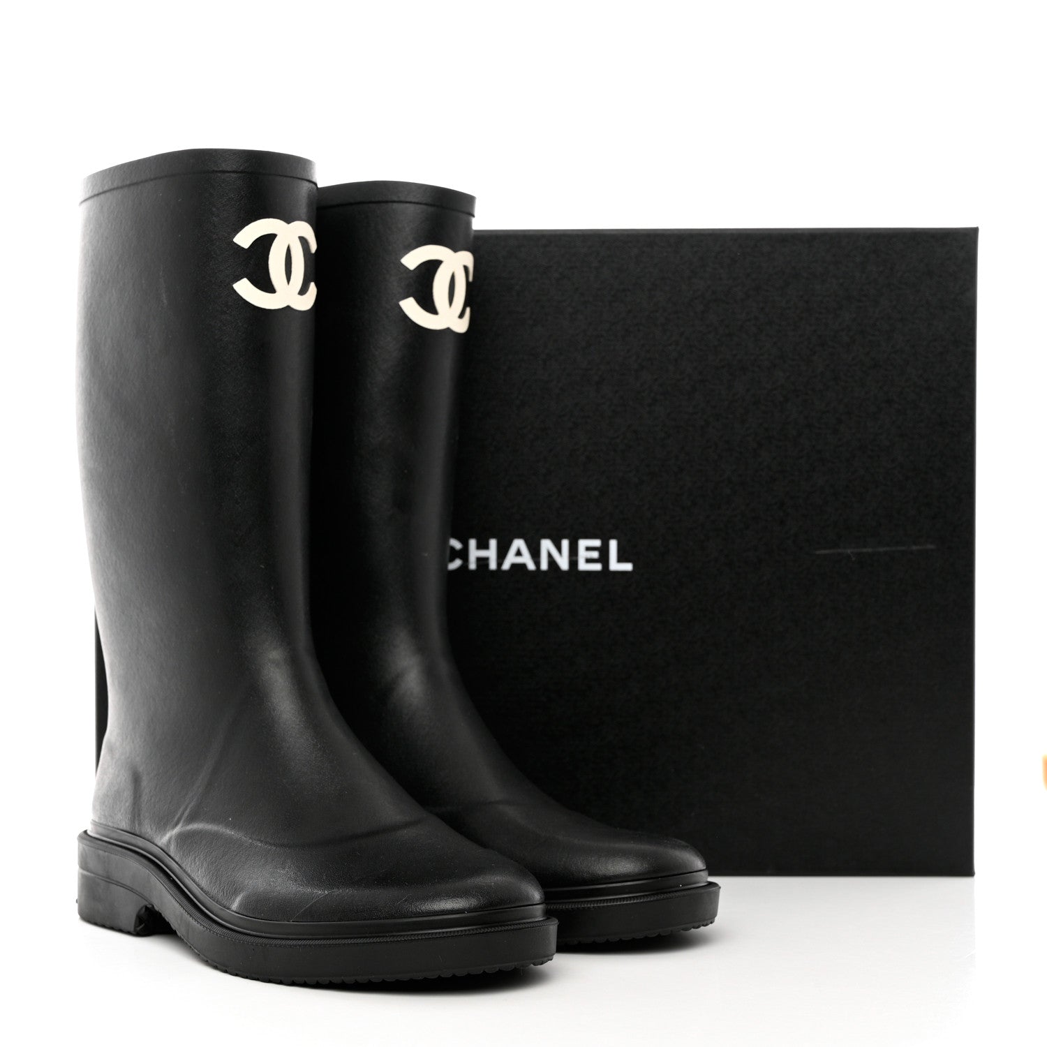 Chanel Caoutchouk CC High Boots 40 Black 12 of 12