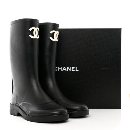 Chanel Caoutchouk CC High Boots 40 Black 12 of 12