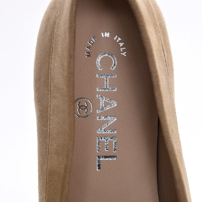 Chanel Kid Suede CC Flats 36.5 Beige 6 of 11