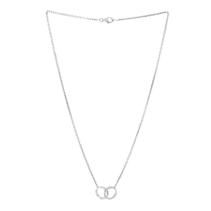 Cartier 18K White Gold Diamond Interlocking LOVE Necklace 3 of 5