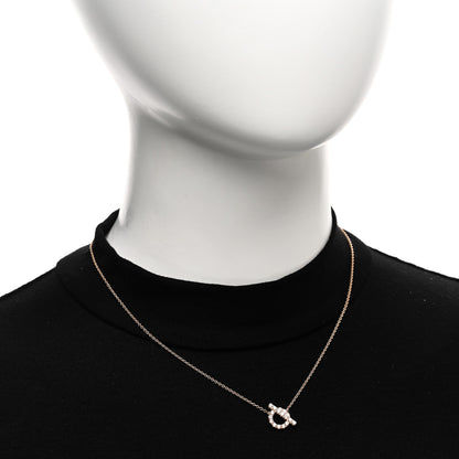 Hermes 18K Rose Gold Diamond Finesse Pendant Necklace 2 of 6