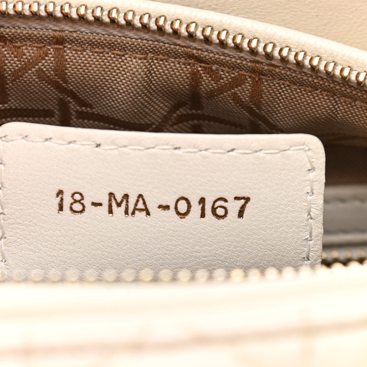 Lambskin Cannage Medium Lady Dior Ivory