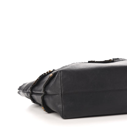 Fendi Calfskin Ruffle Roll Tote Black 9 of 13