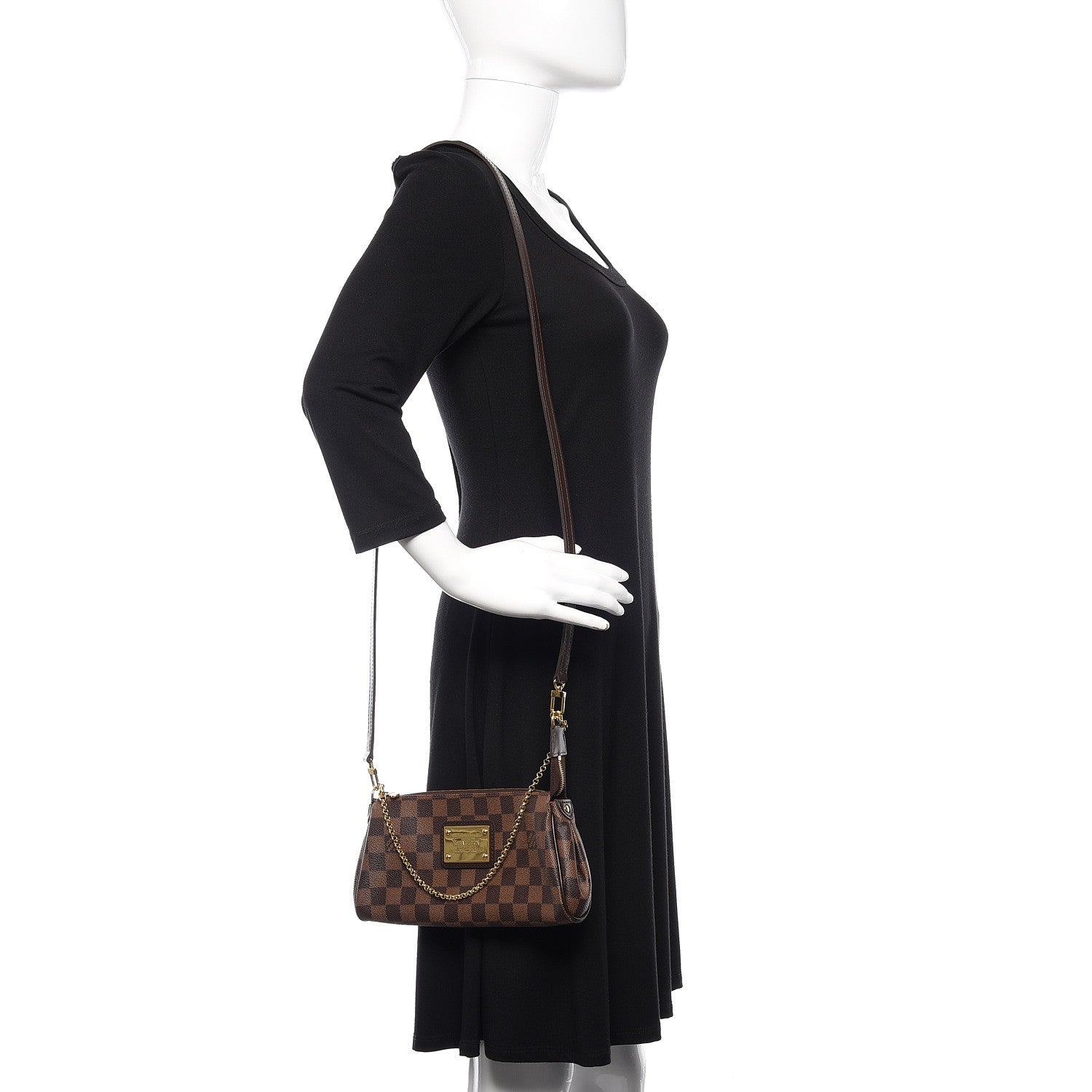 Louis Vuitton Damier Ebene Eva Clutch 2 of 9