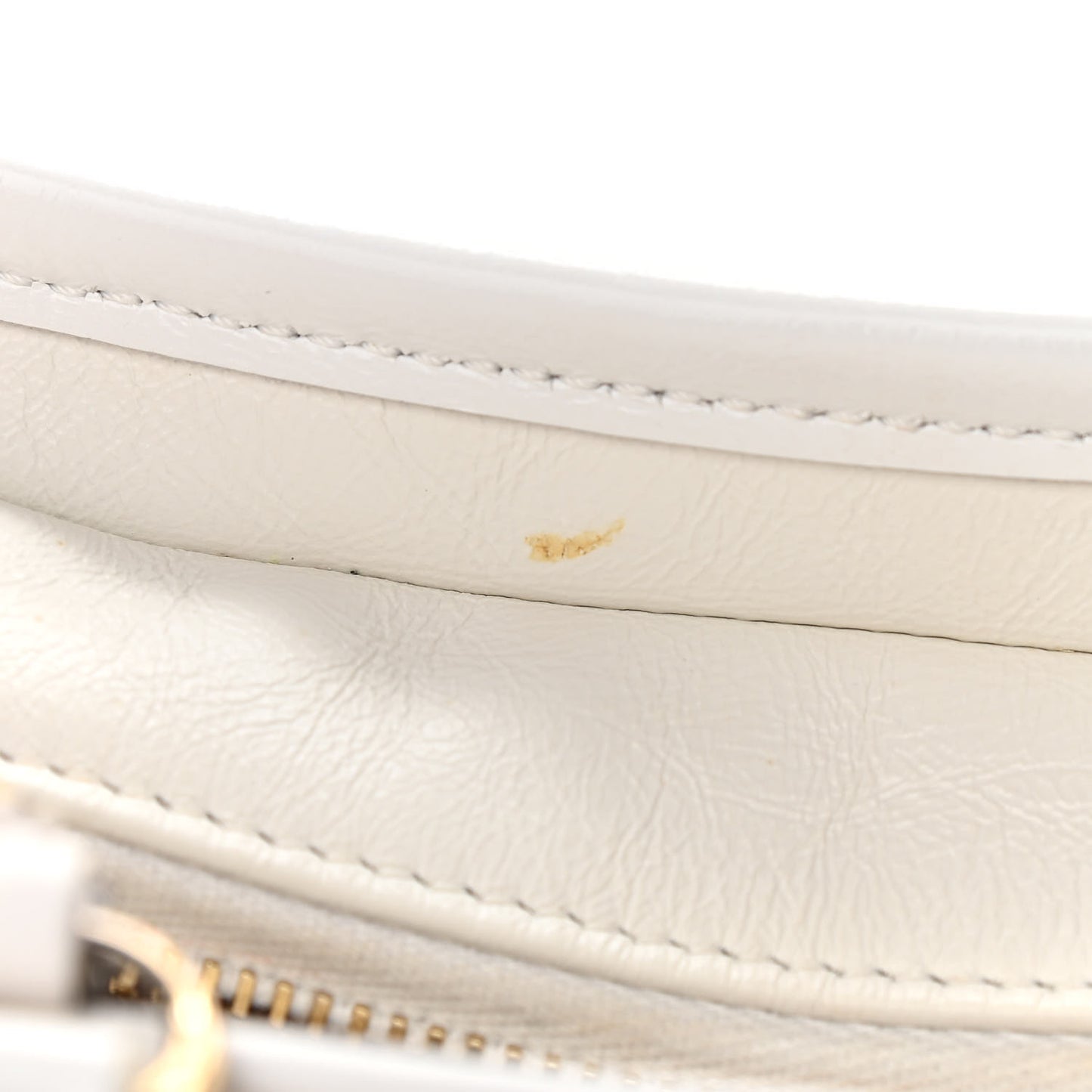 Aged Calfskin Quilted Small Gabrielle Hobo White