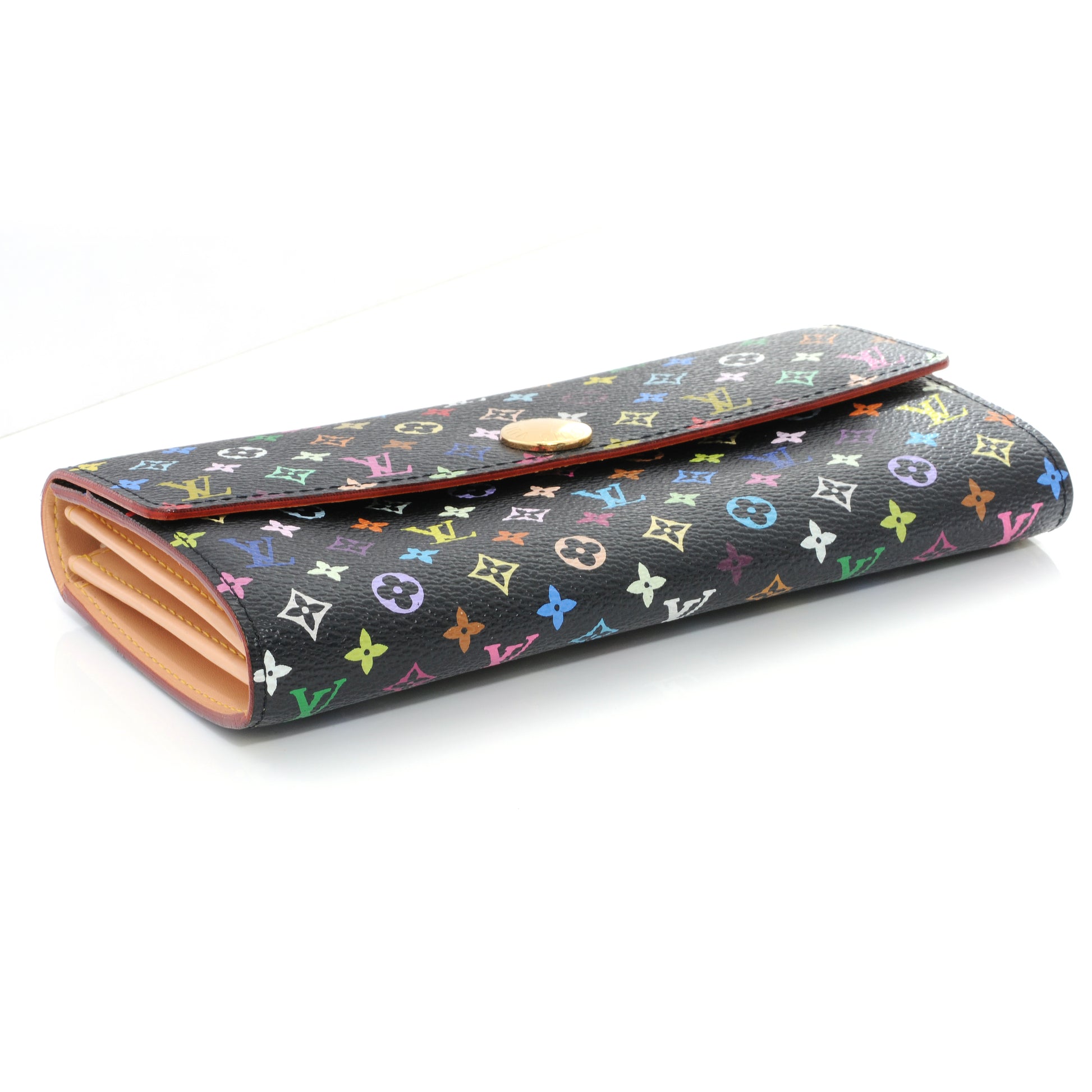 Louis Vuitton Monogram Multicolor Sarah Wallet Black 3 of 6