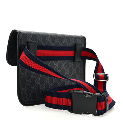 Gucci GG Supreme Monogram Web Slim Belt Bag Black Grey 3 of 10
