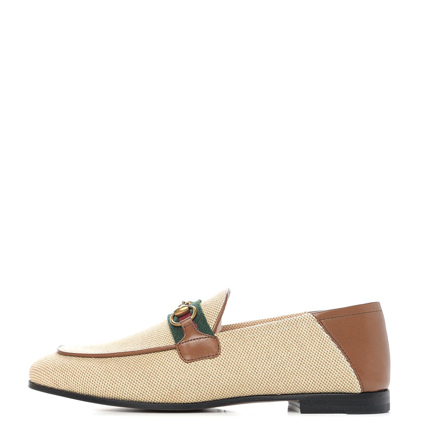 Gucci Canvas Malaga Kid Web Womens Horsebit Brixton Loafers 36.5 Sand Light Cuir 1 of 9