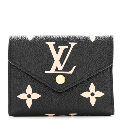 Louis Vuitton Empreinte Monogram Giant Victorine Wallet Black Beige 1 of 7