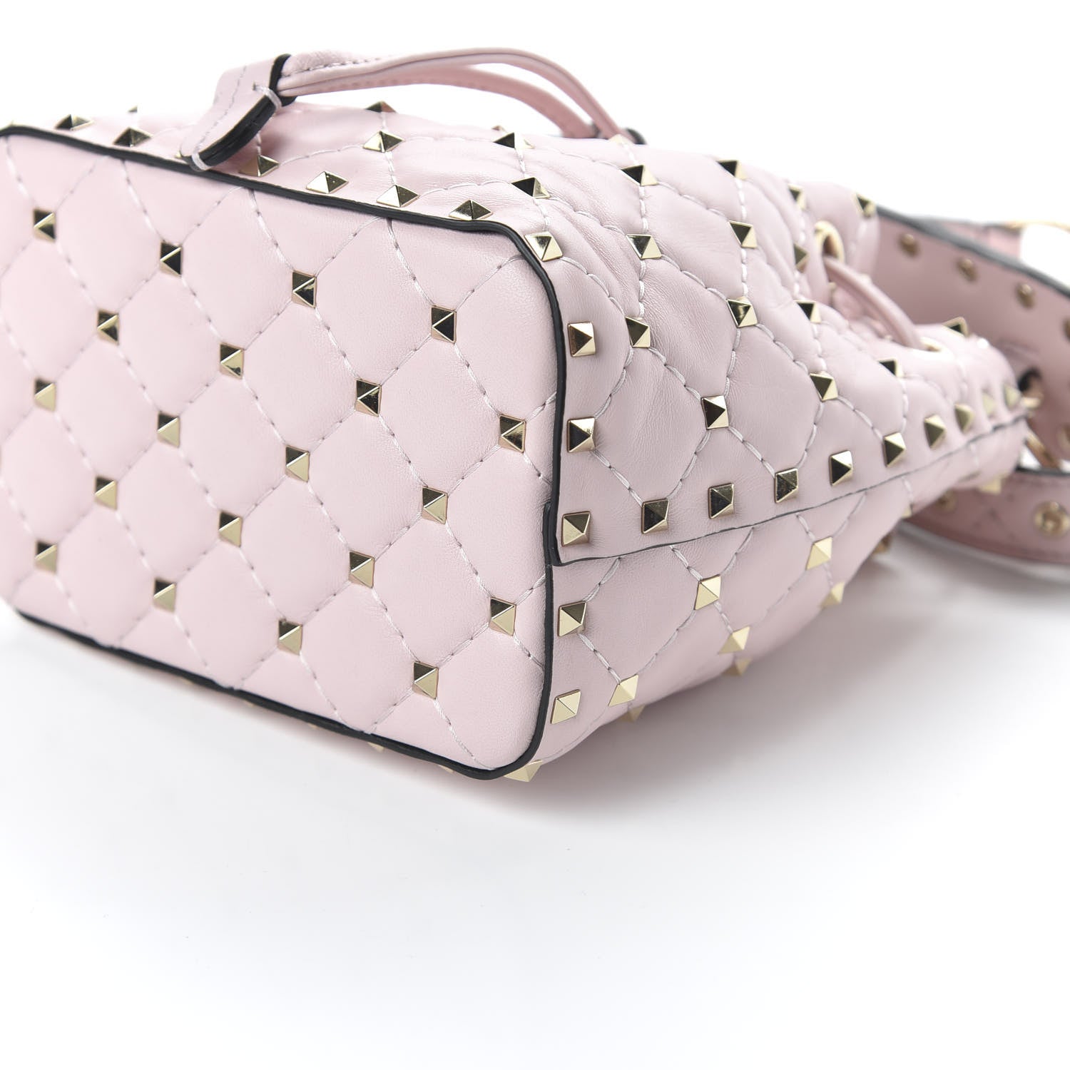Valentino Garavani Nappa Mini Rockstud Spike Bucket Bag Rose Quartz 7 of 9