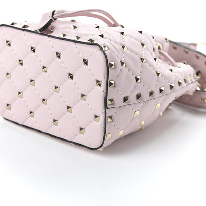 Valentino Garavani Nappa Mini Rockstud Spike Bucket Bag Rose Quartz 7 of 9