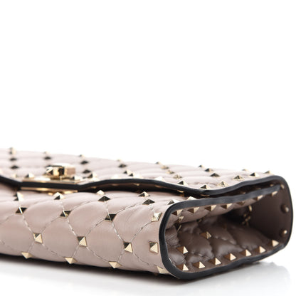 Valentino Garavani Lambskin Rockstud Spike Wallet on Chain Poudre 7 of 10