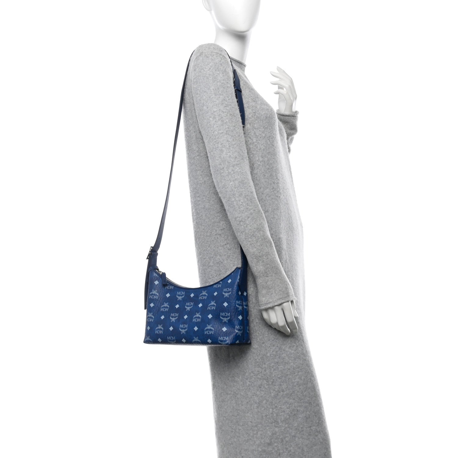 MCM Visetos Aren Hobo Crossbody Bag Blue 2 of 10