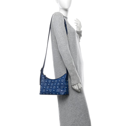 MCM Visetos Aren Hobo Crossbody Bag Blue 2 of 10