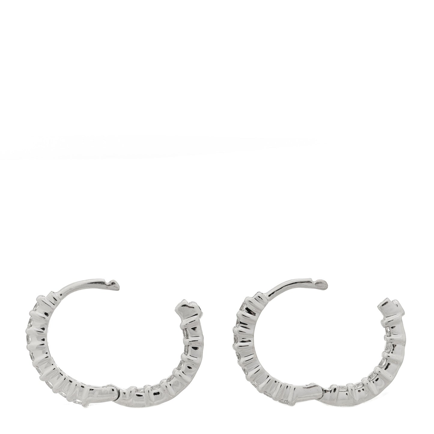 18K White Gold Diamond .76ctw Inside Out Hoop Earrings