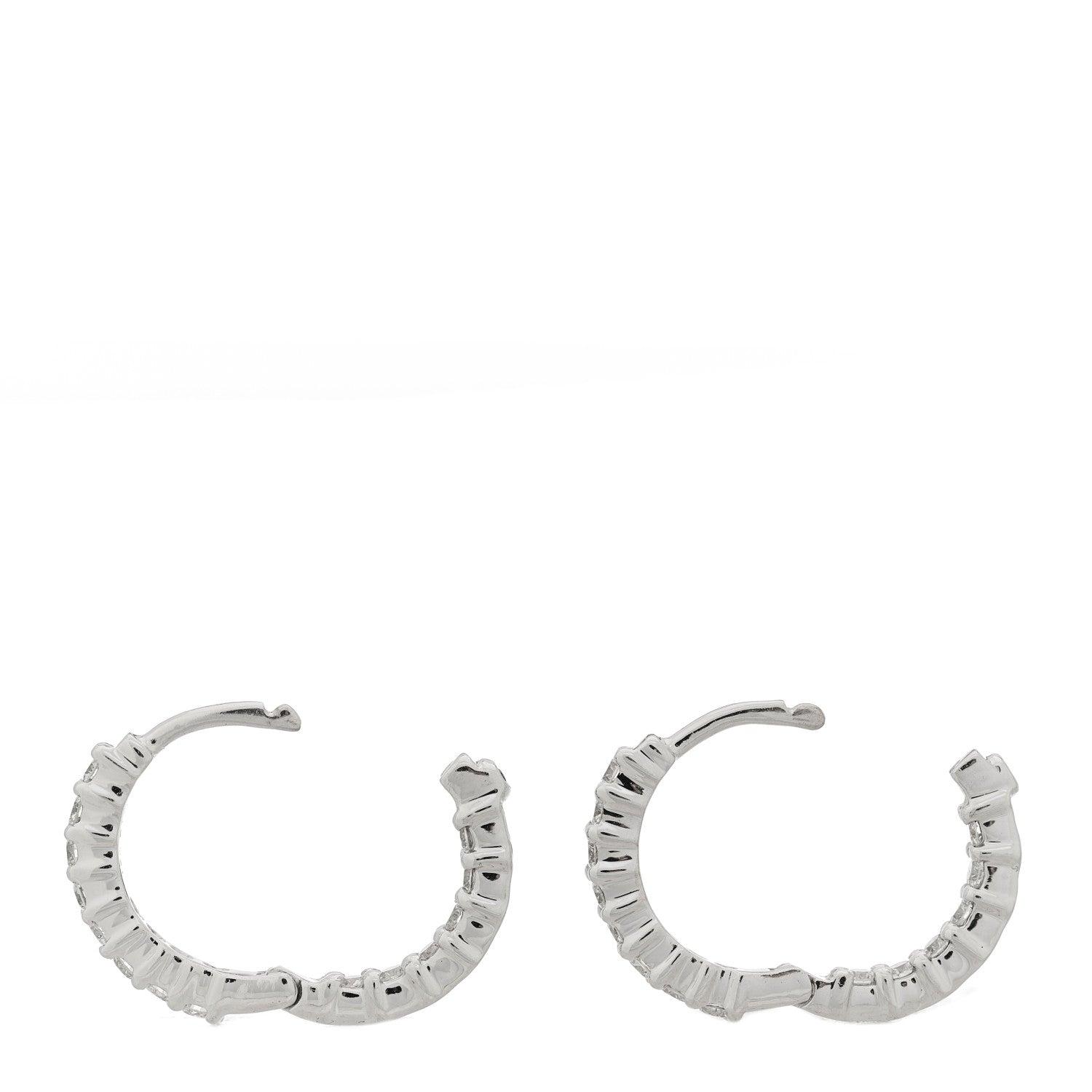 Roberto Coin 18K White Gold Diamond .76ctw Inside Out Hoop Earrings 3 of 4