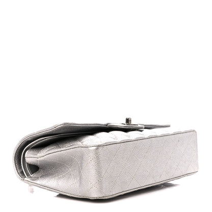 Chanel Metallic Caviar Quilted Medium Double Flap Silver 4 of 11