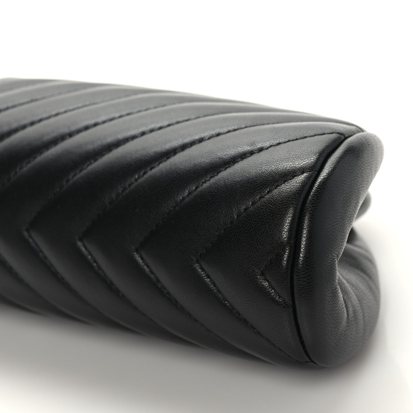 Lambskin Chevron Quilted Timeless Clutch Black
