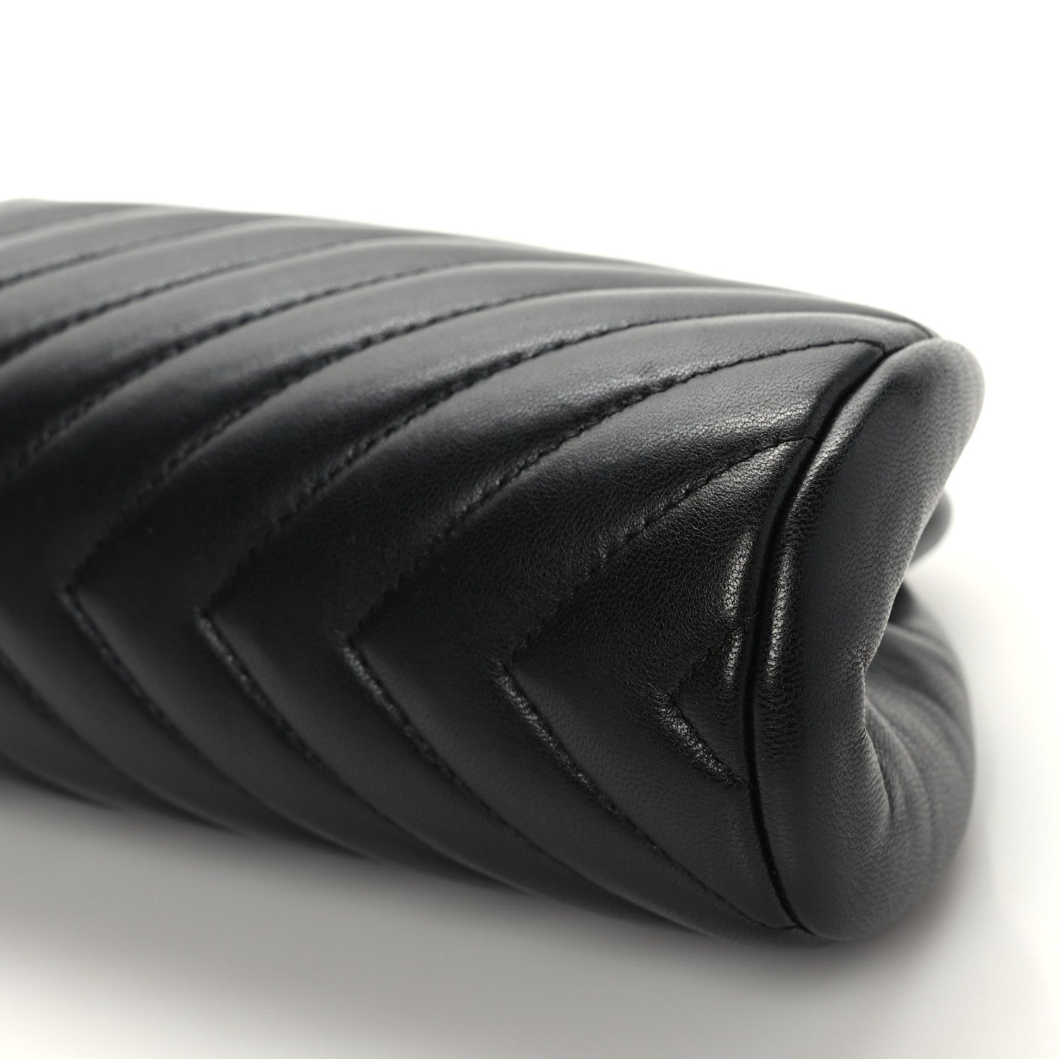 Chanel Lambskin Chevron Quilted Timeless Clutch Black 9 of 9